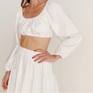 Reformation Cream Elastic Waistband